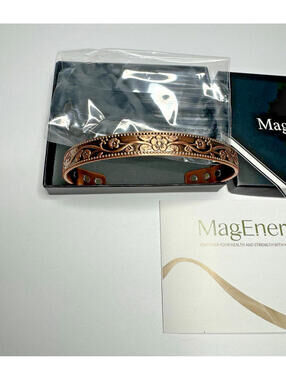 MagEnergy Copper Bracelets Adjustable Healing  Magnetic Floral Jewelry New